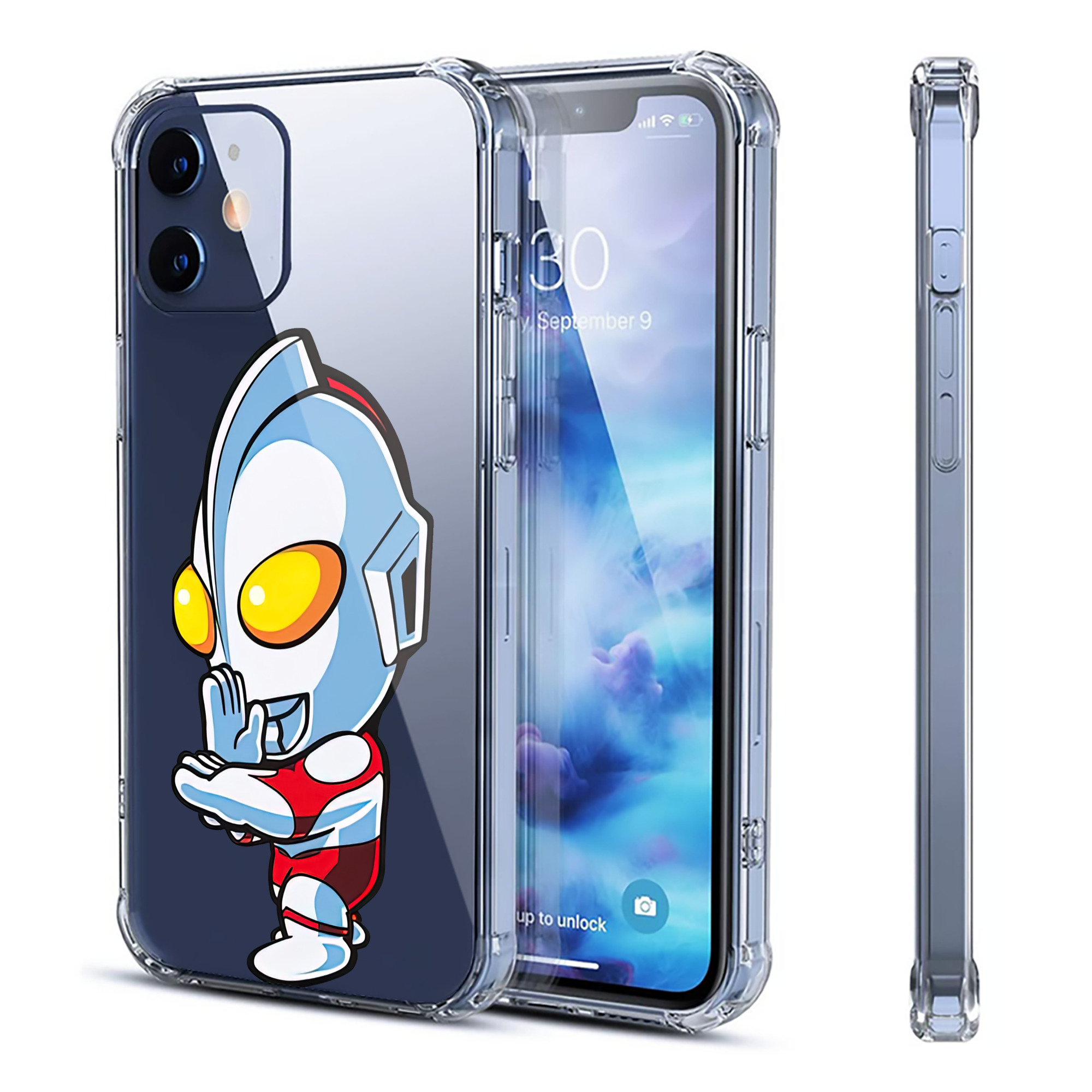 （画像用） ウルトラマン Ultraman 【iPhone 12シリーズ対応】透明スマホケース（クリアソフトケース）